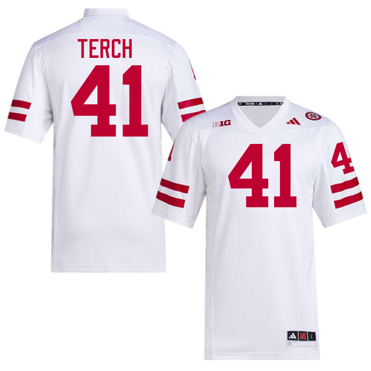 Nebraska Cornhuskers #41 Tanner Terch College Football Jerseys Stitched-White